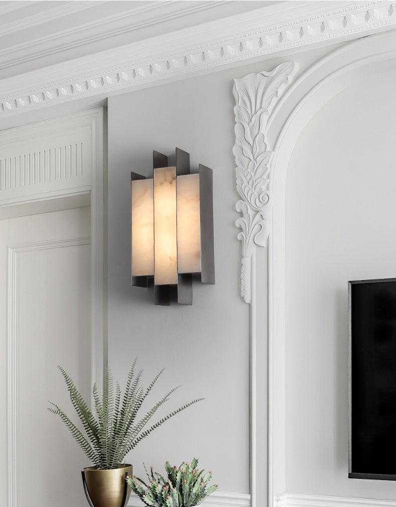 Finto Panel Modern Alabaster Wall Lamp-Neutral Decor