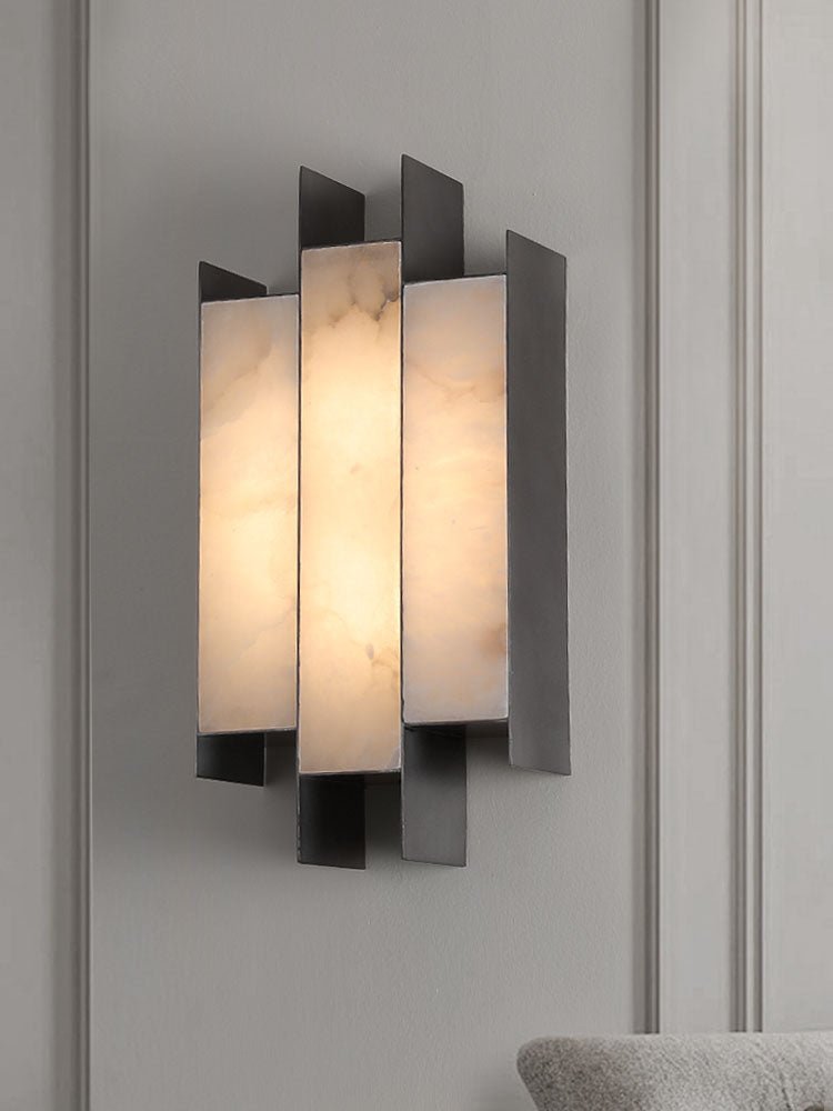 Finto Panel Modern Alabaster Wall Lamp-Neutral Decor