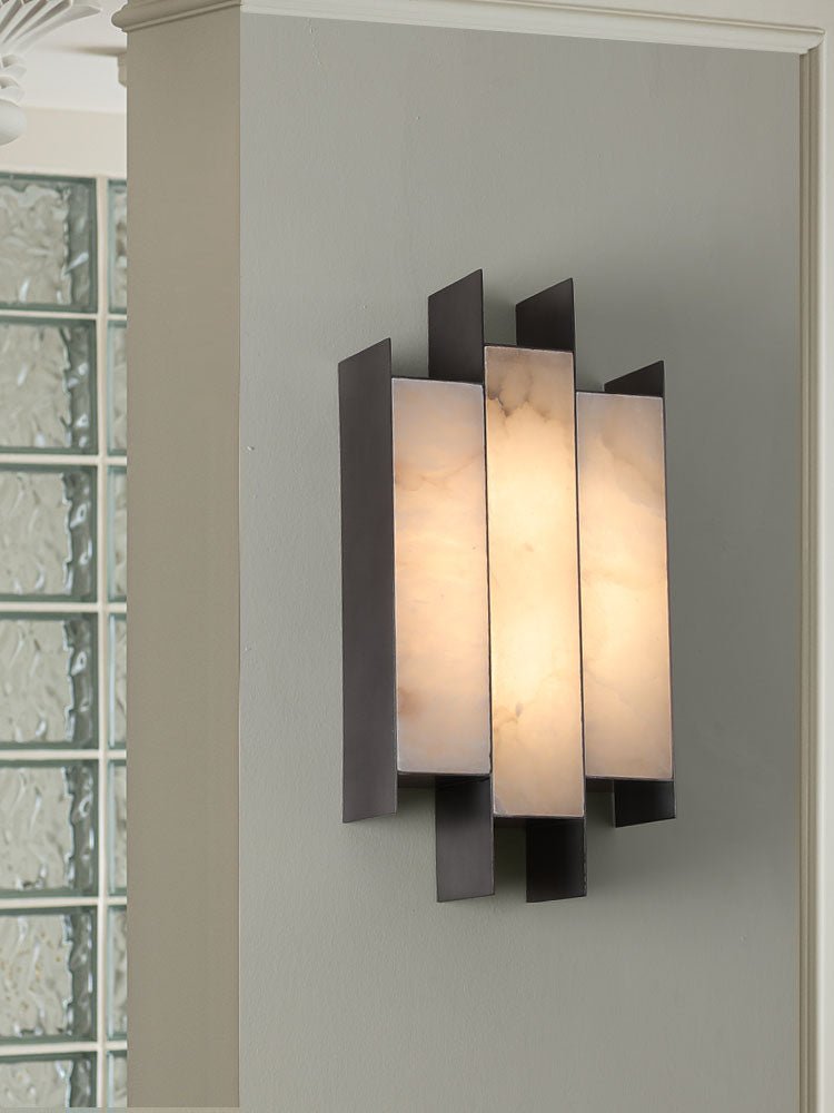 Finto Panel Modern Alabaster Wall Lamp-Neutral Decor