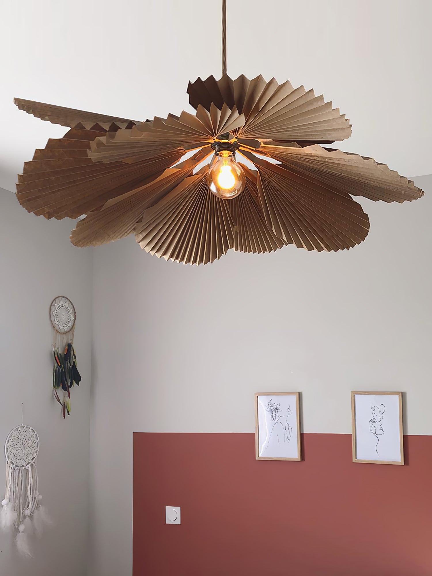 Wilto Pendant Lamp Lotus Leaf Folded Paper Floral-Neutral Decor