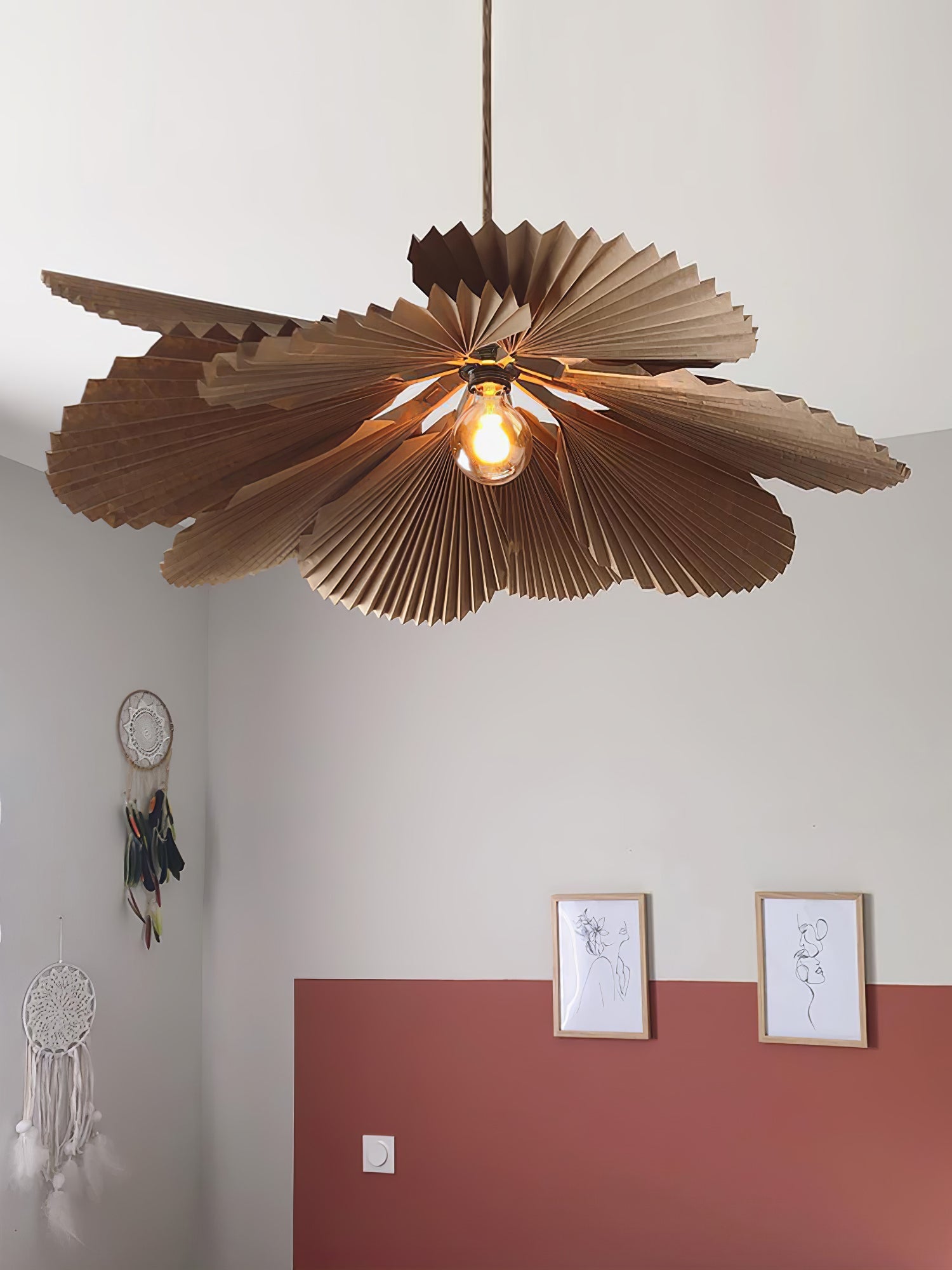 Wilto Pendant Lamp Lotus Leaf Folded Paper Floral-Neutral Decor
