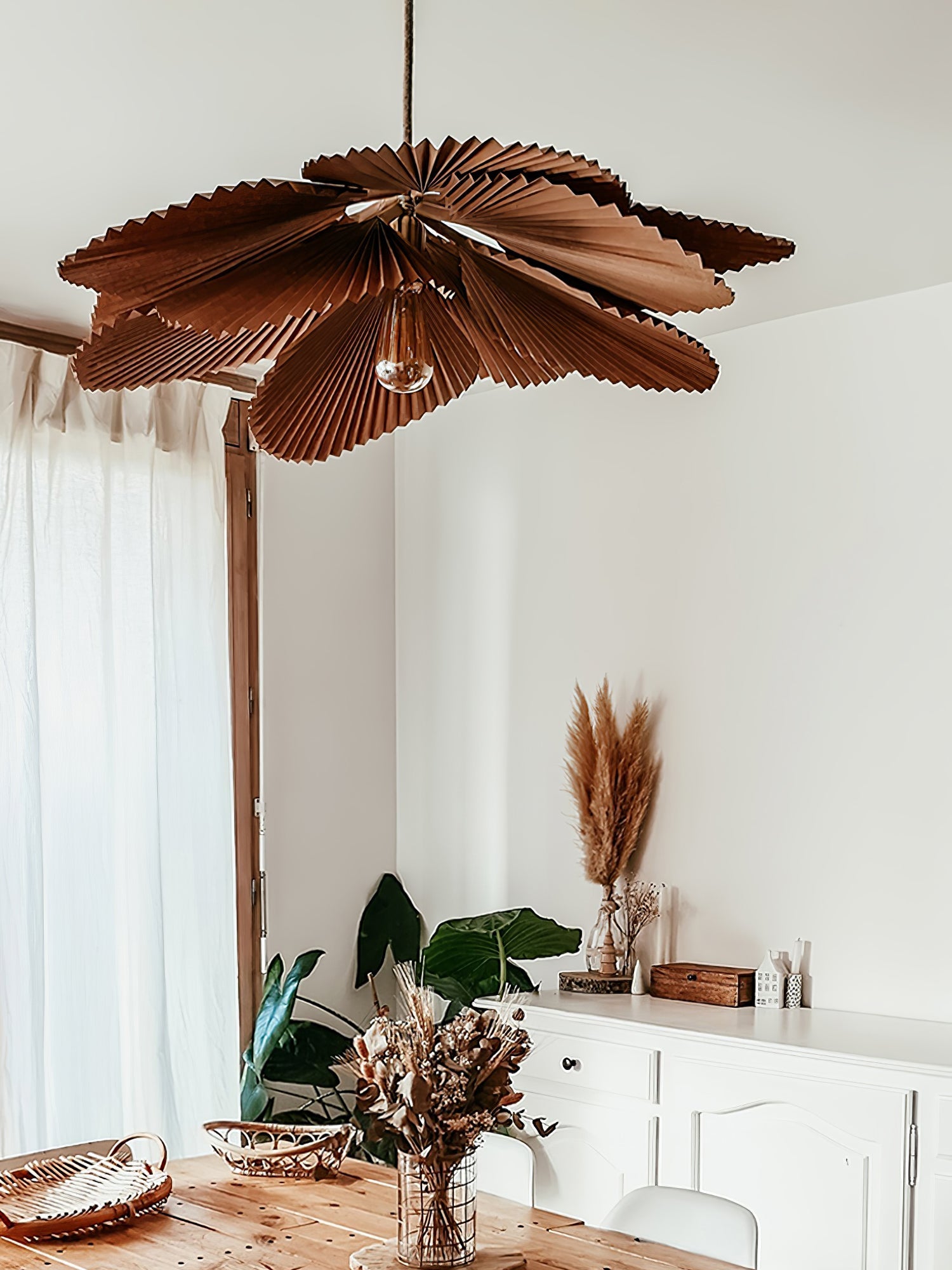Wilto Pendant Lamp Lotus Leaf Folded Paper Floral-Neutral Decor