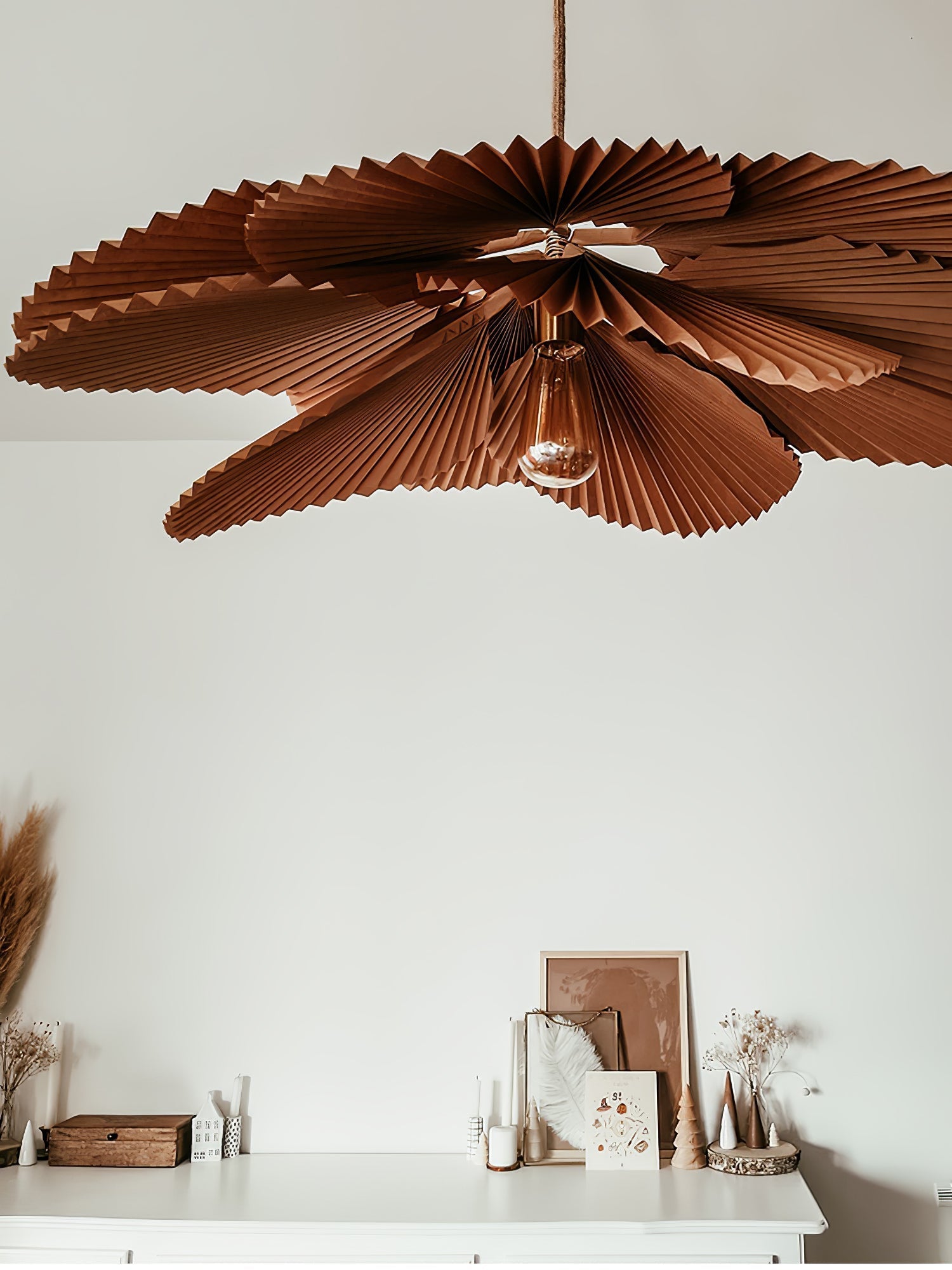 Wilto Pendant Lamp Lotus Leaf Folded Paper Floral-Neutral Decor