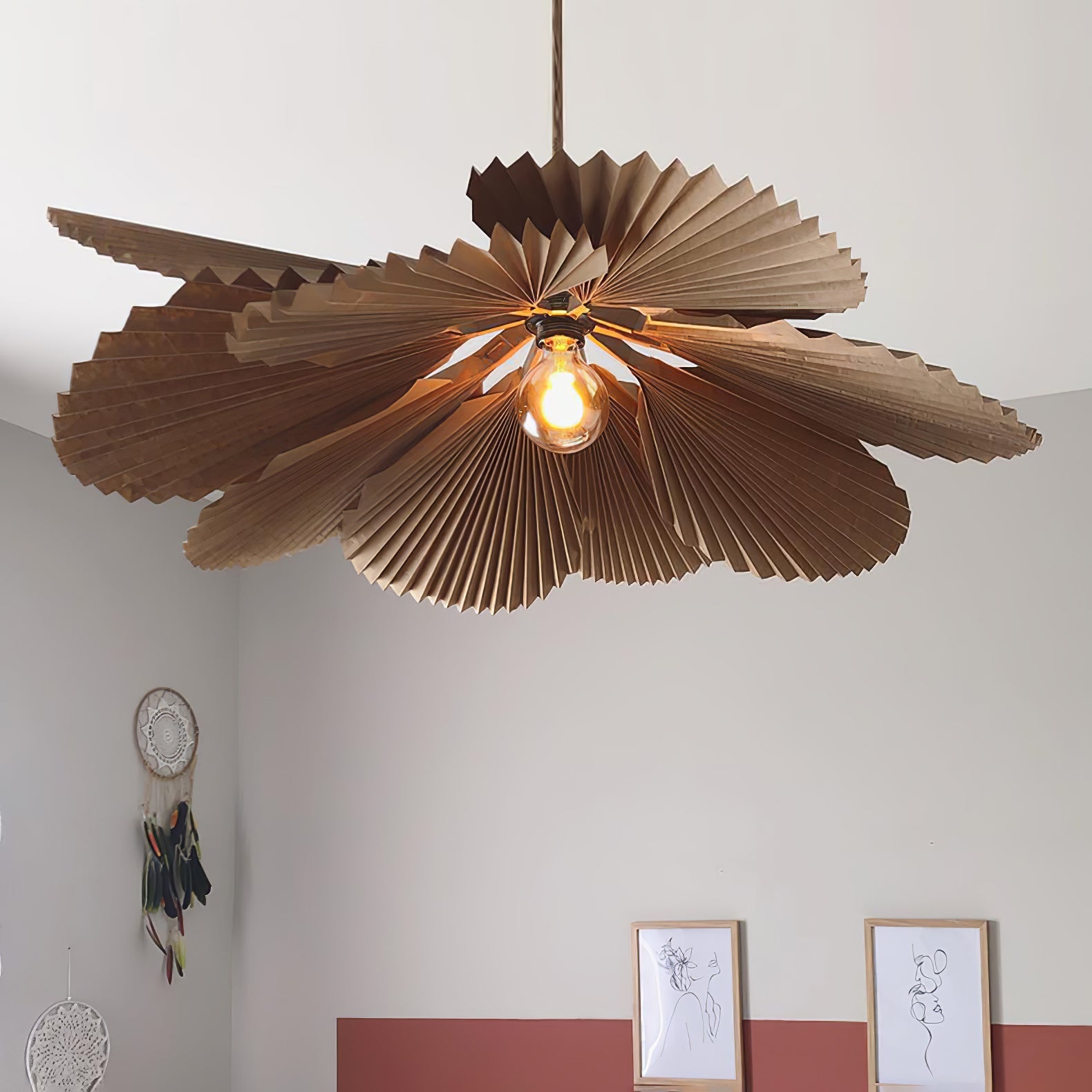 Wilto Pendant Lamp Lotus Leaf Folded Paper Floral-Neutral Decor