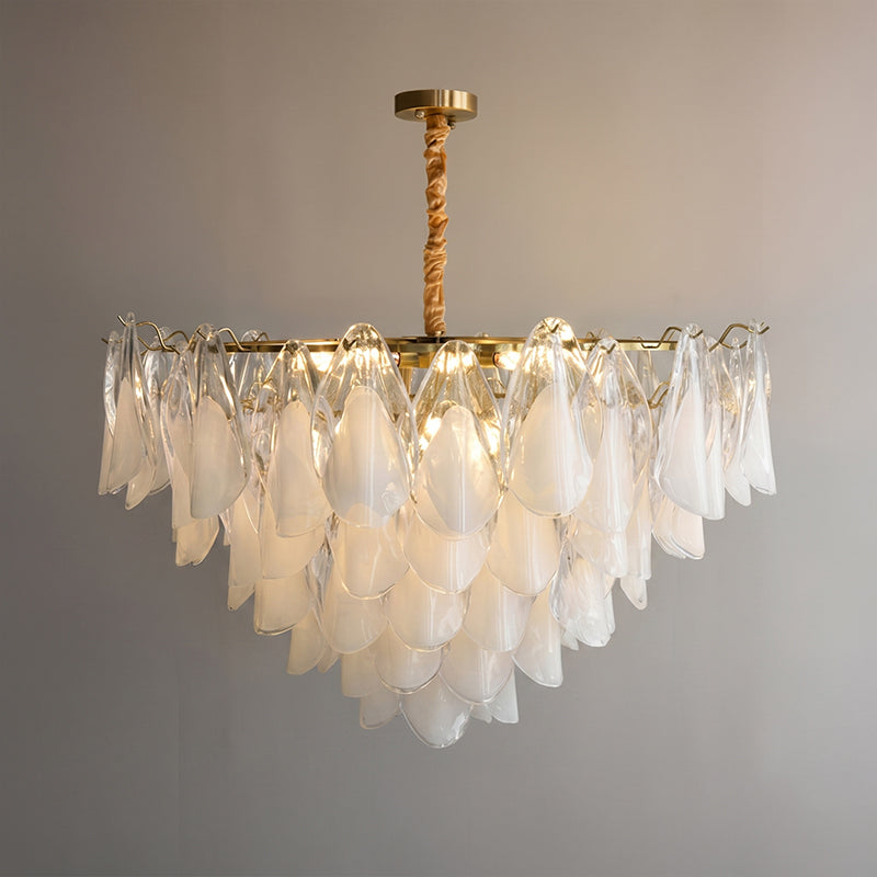 Dimensional drawing of the Foliage Glass Chandelier