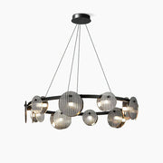 Eovin Chandelier Smoked Glass and Black Metal-Neutral Decor