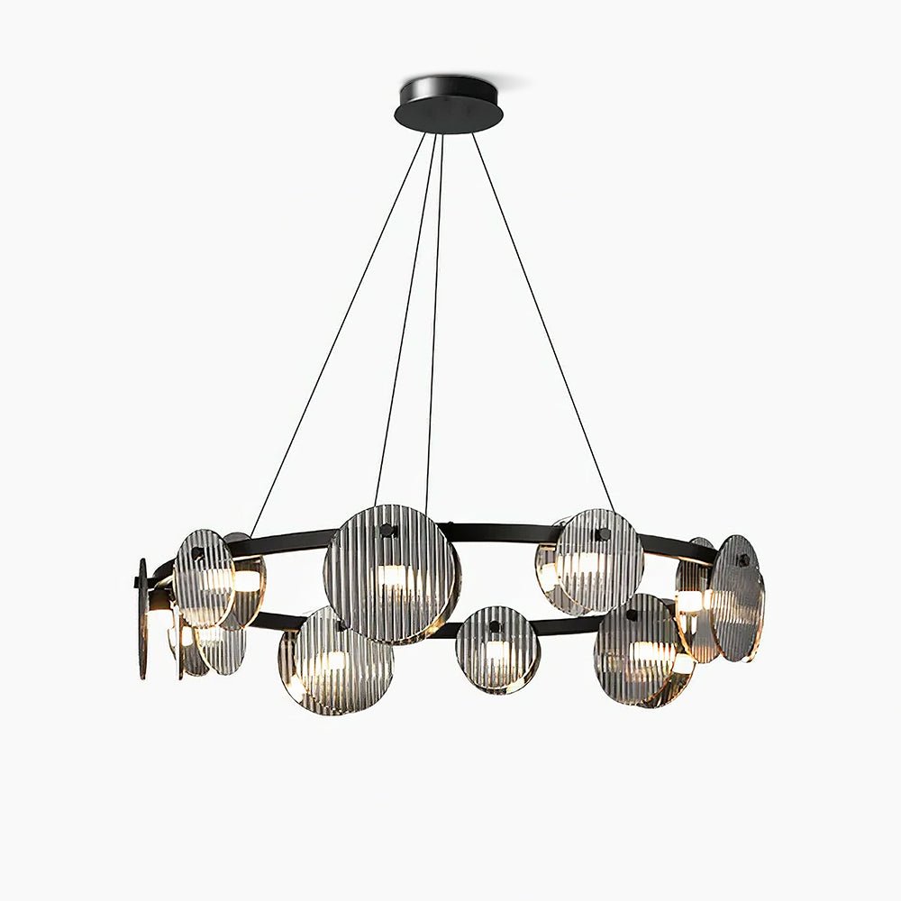 Eovin Chandelier Smoked Glass and Black Metal-Neutral Decor