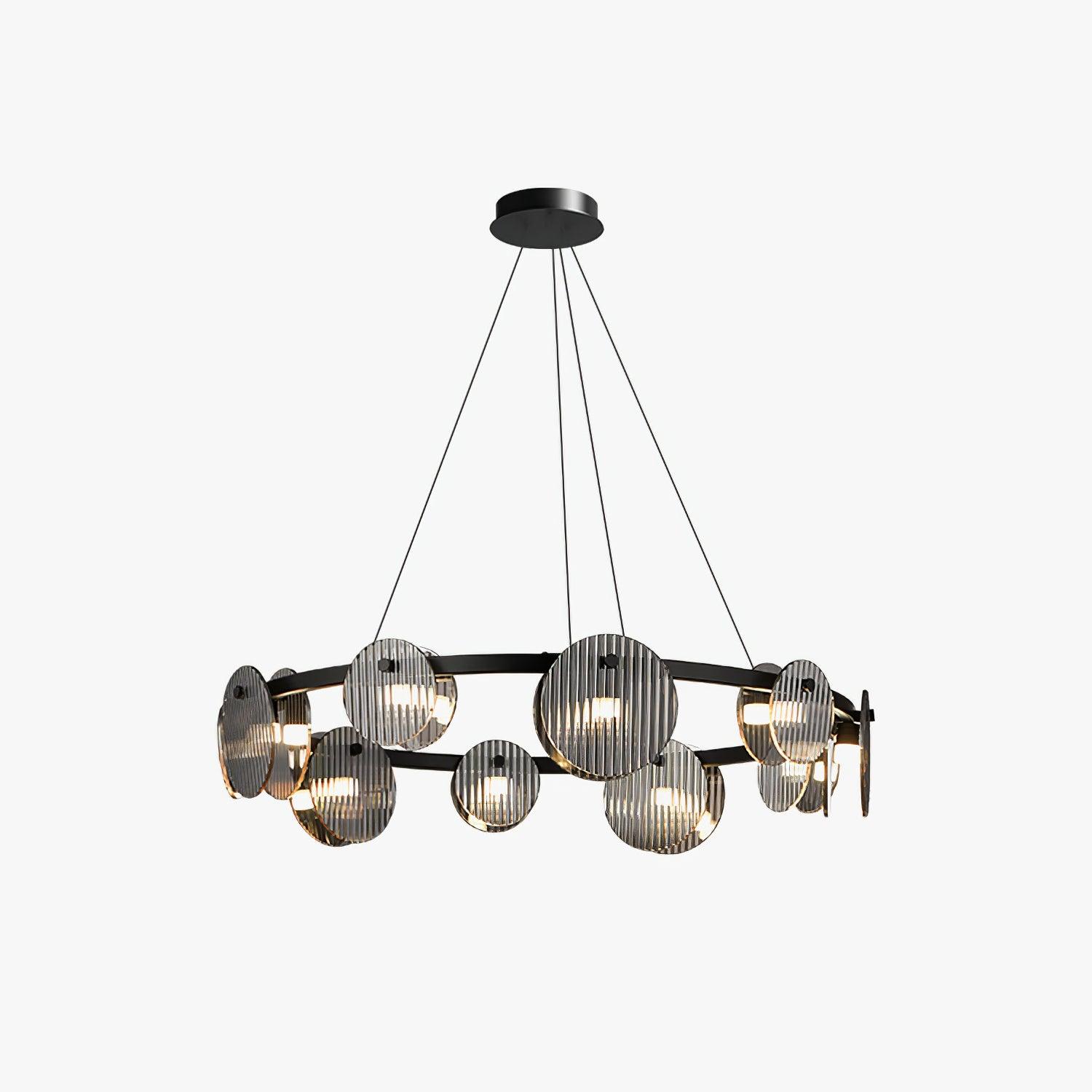 Eovin Chandelier Smoked Glass and Black Metal-Neutral Decor