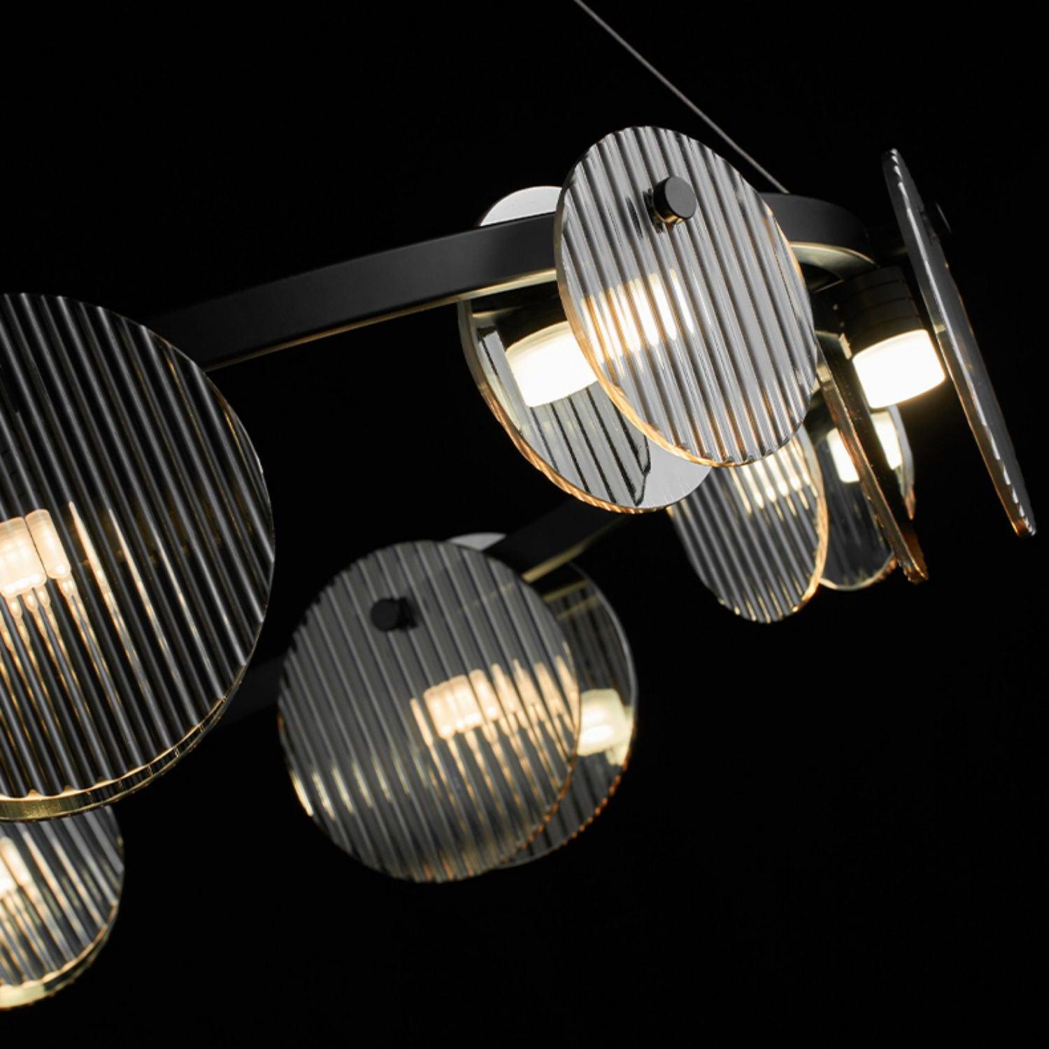 Eovin Chandelier Smoked Glass and Black Metal-Neutral Decor