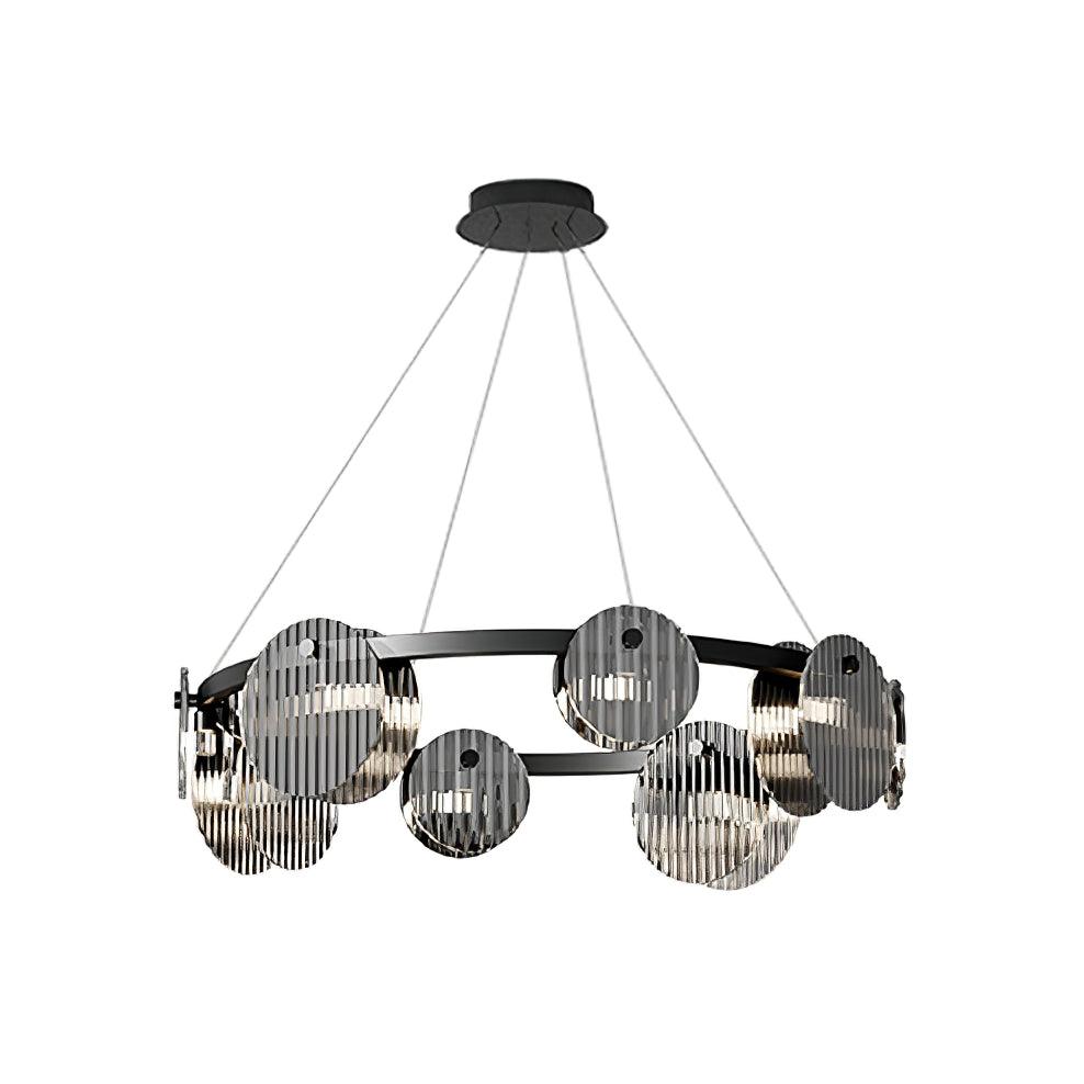Eovin Chandelier Smoked Glass and Black Metal-Neutral Decor