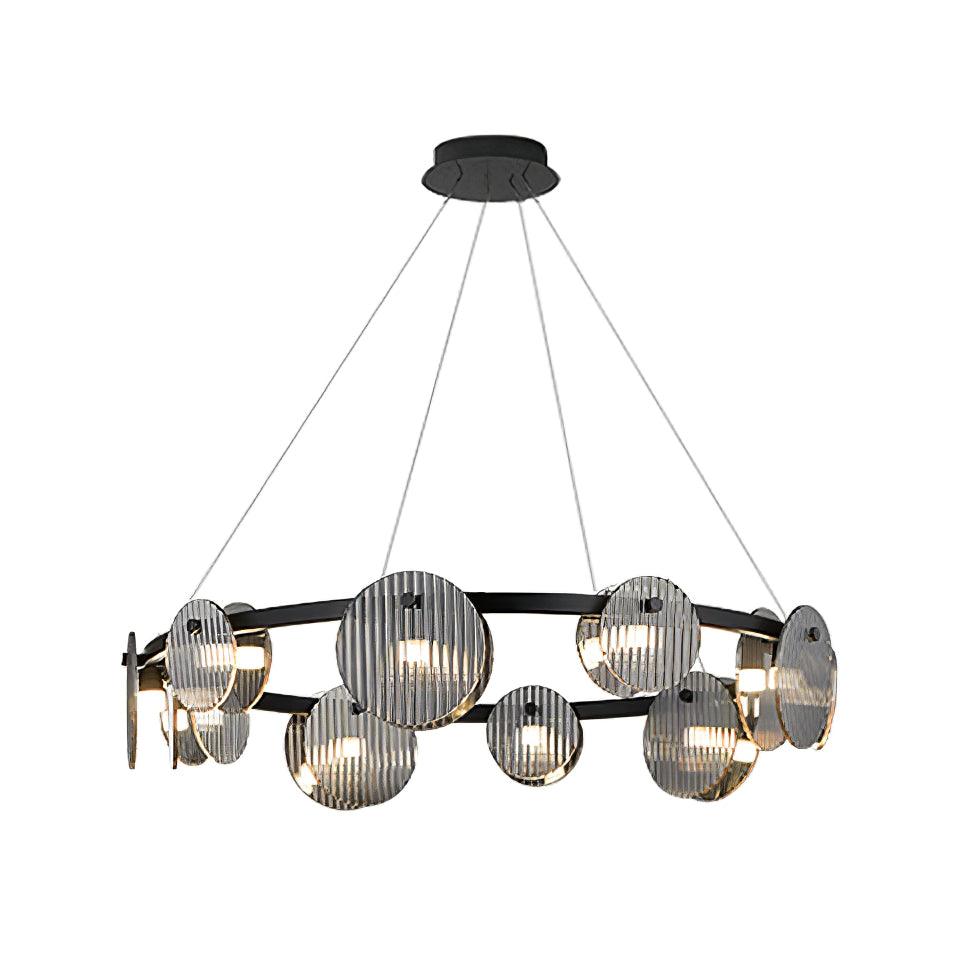 Eovin Chandelier Smoked Glass and Black Metal-Neutral Decor