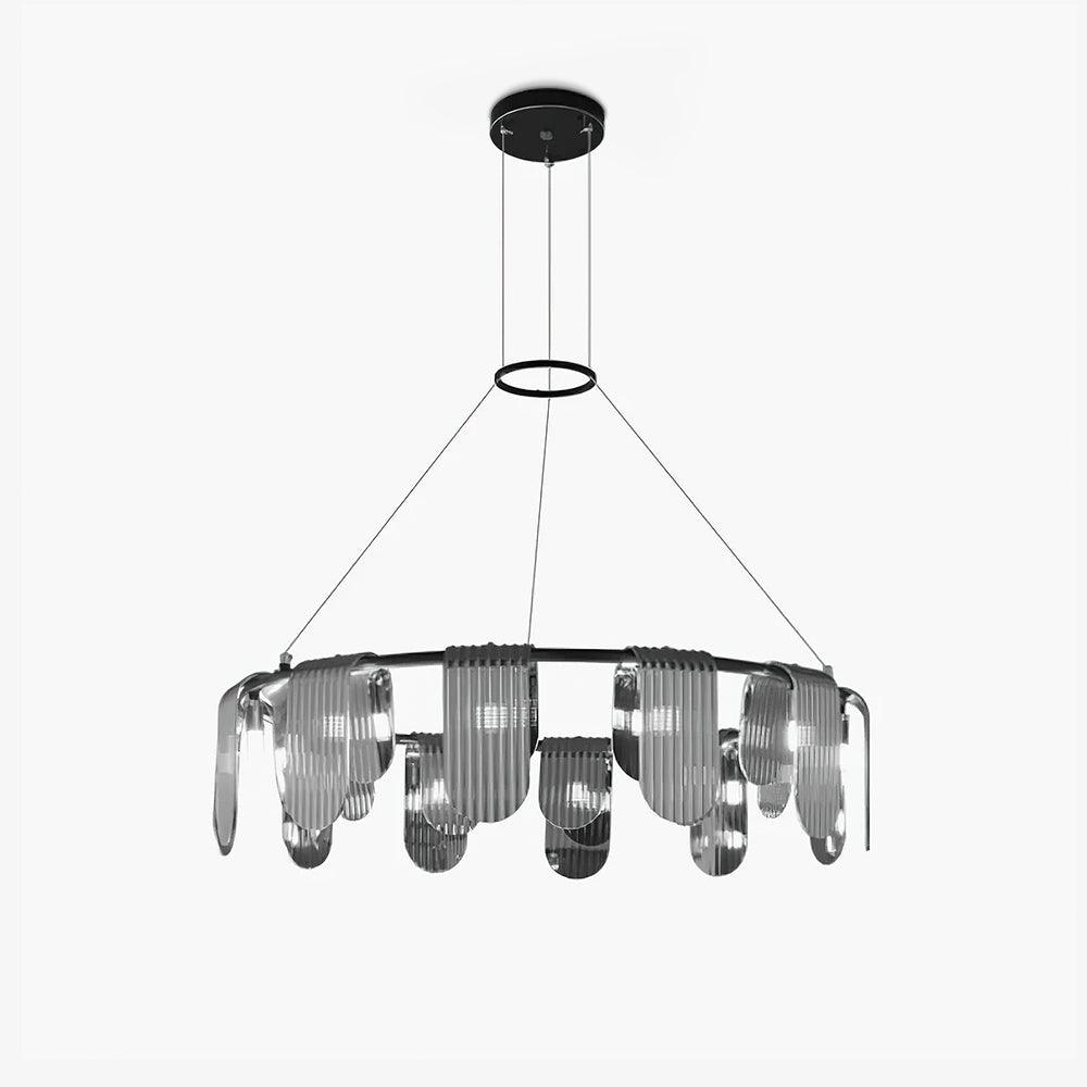Leo Modern Glass Chandelier-Neutral Decor