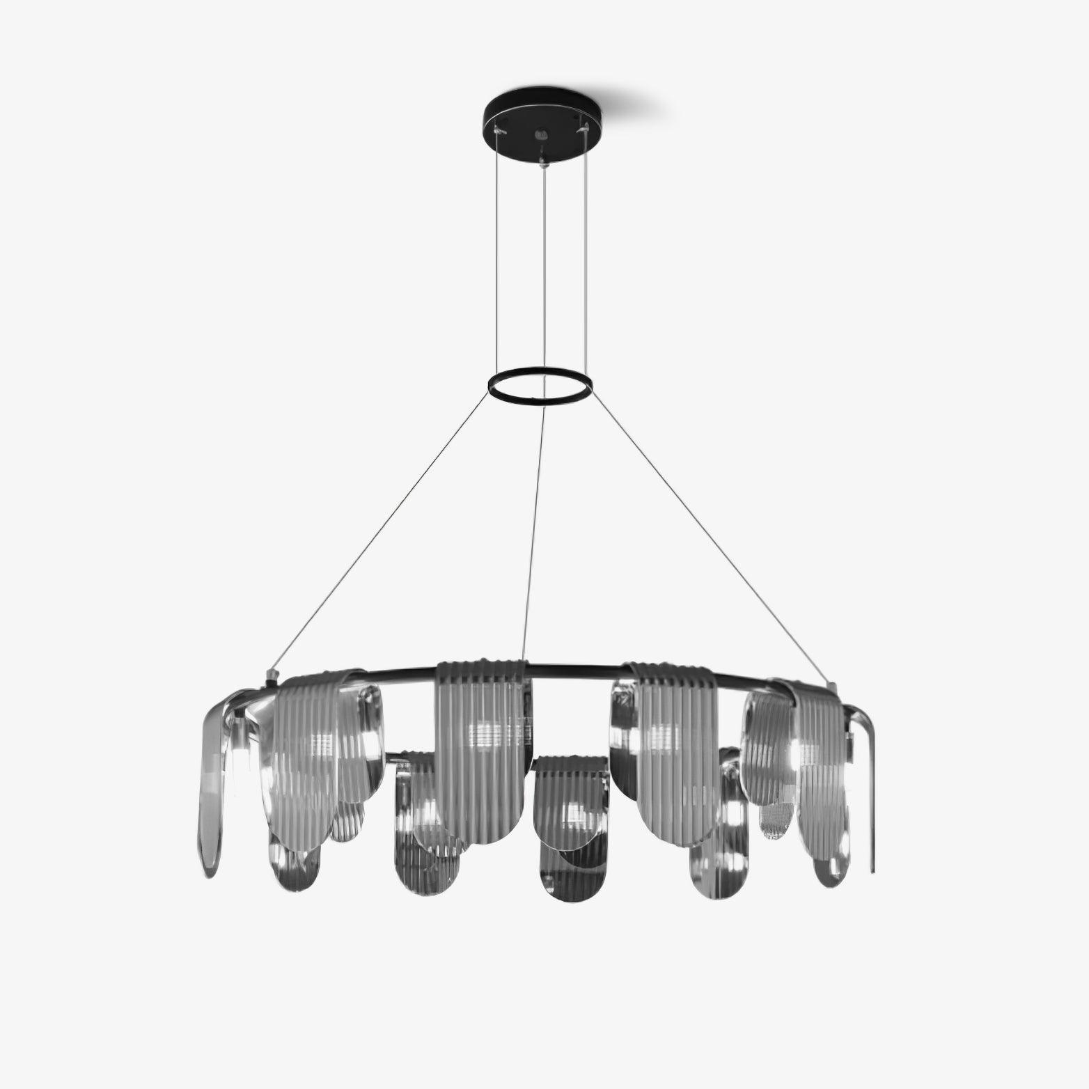 Leo Modern Glass Chandelier-Neutral Decor