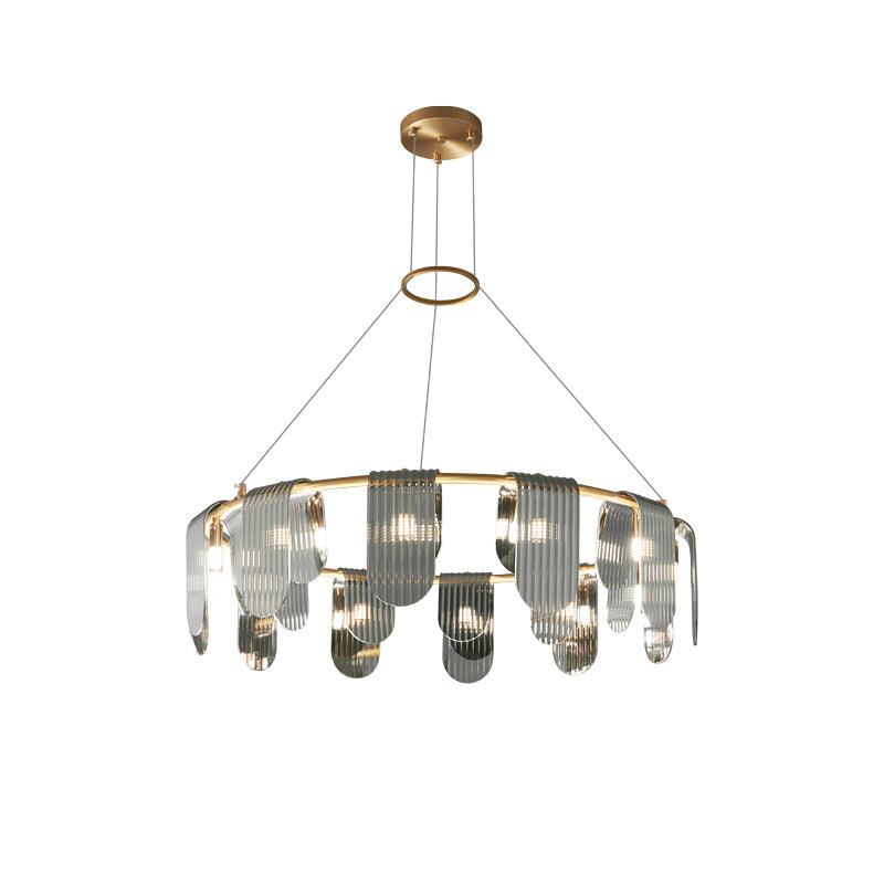 Leo Modern Glass Chandelier-Neutral Decor