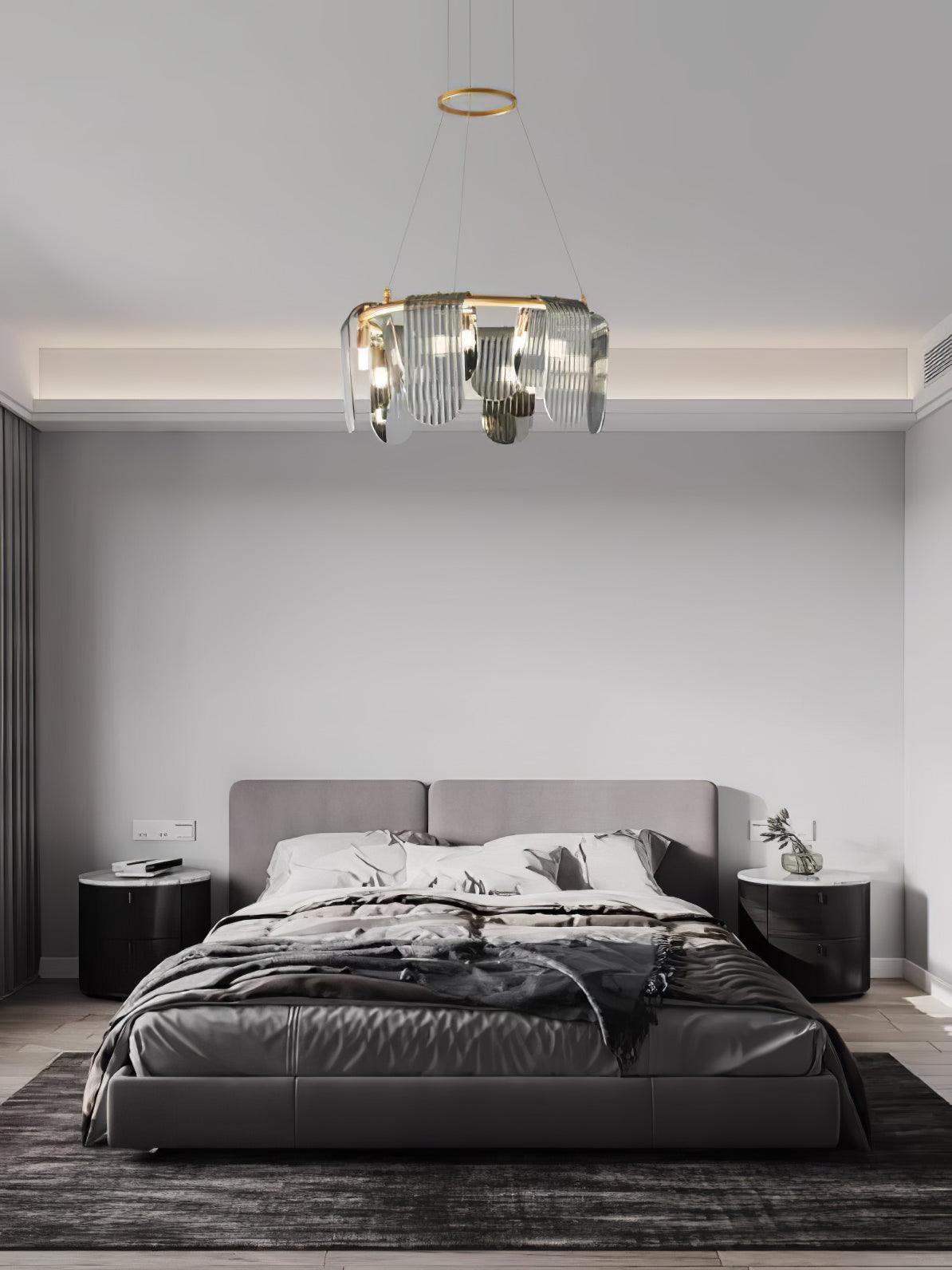 Leo Modern Glass Chandelier-Neutral Decor