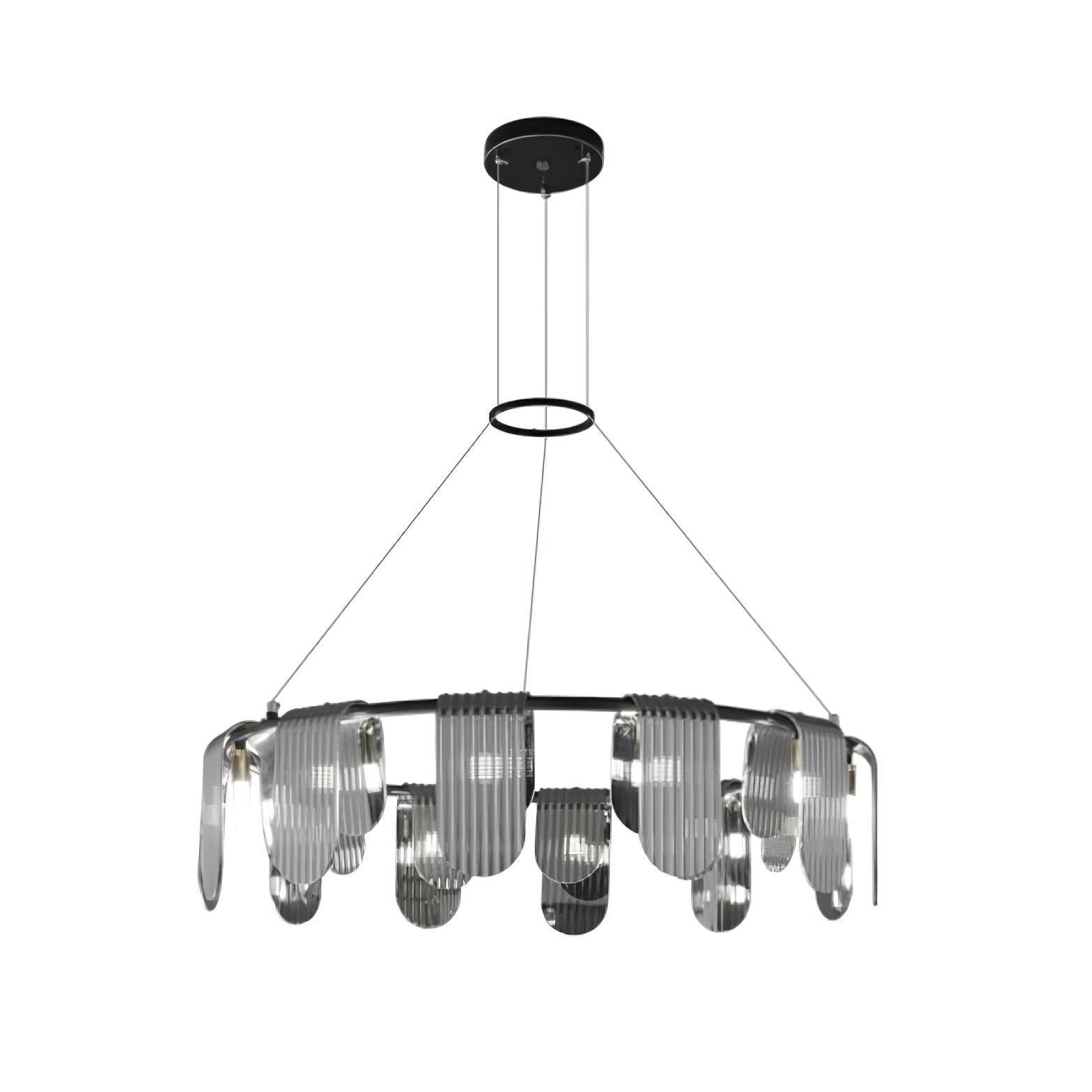 Leo Modern Glass Chandelier-Neutral Decor