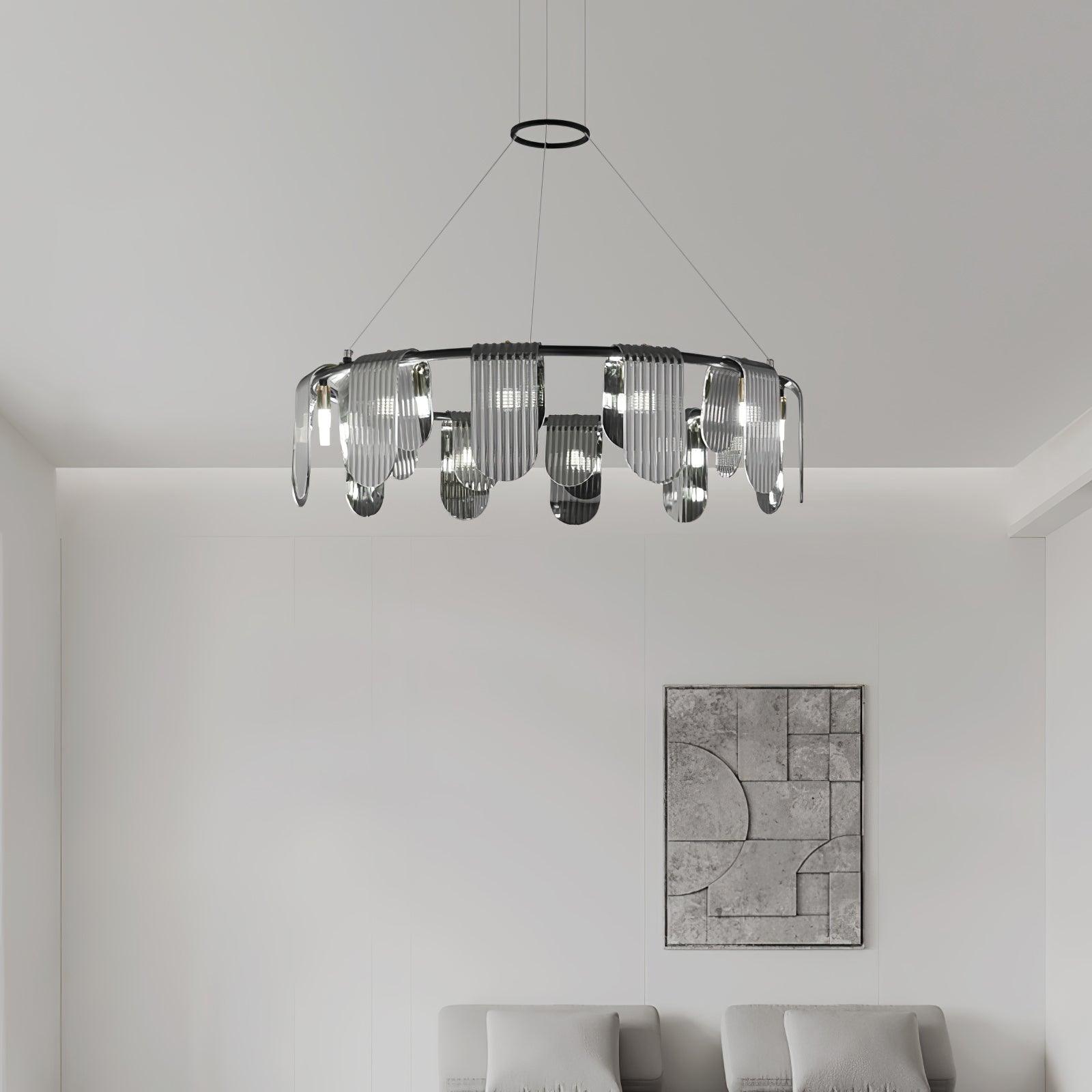 Leo Modern Glass Chandelier-Neutral Decor