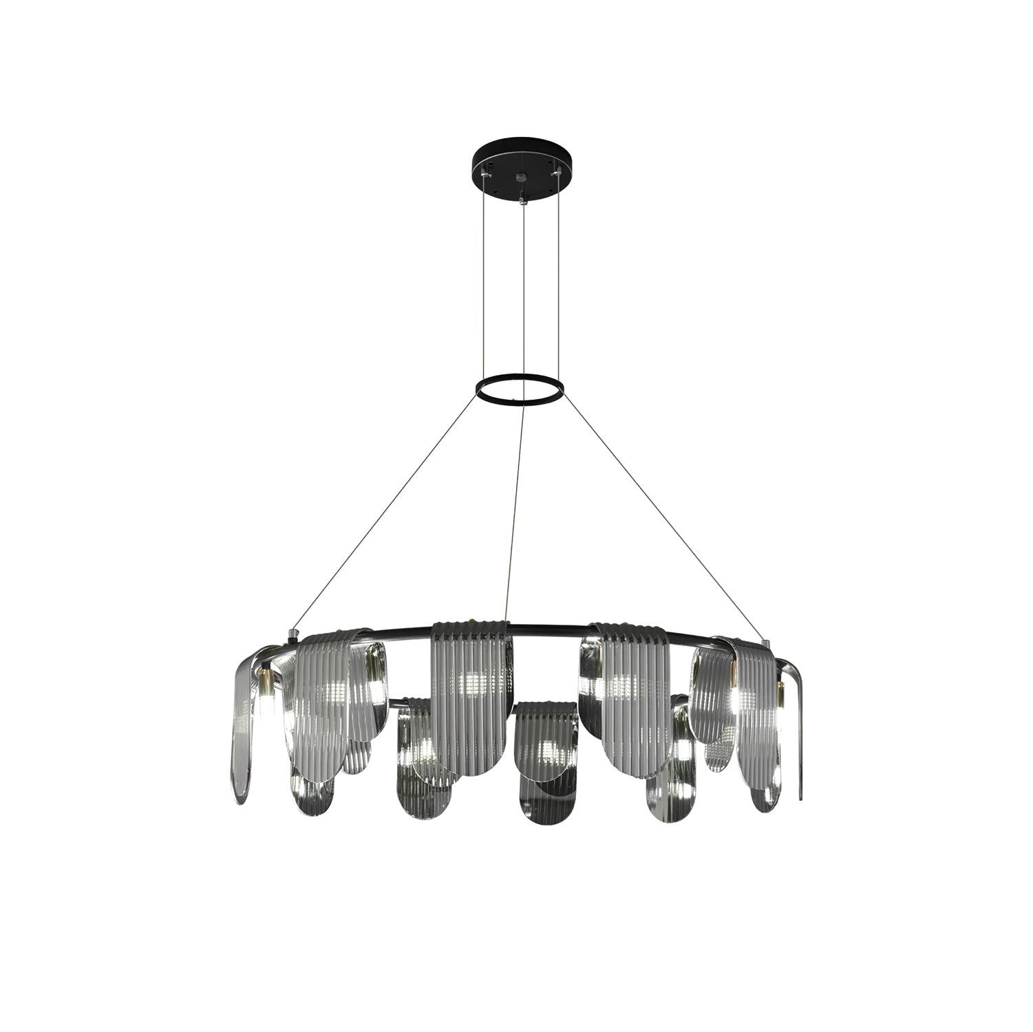 Leo Modern Glass Chandelier-Neutral Decor