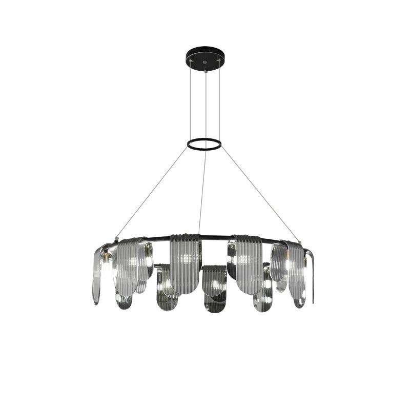 Leo Modern Glass Chandelier-Neutral Decor