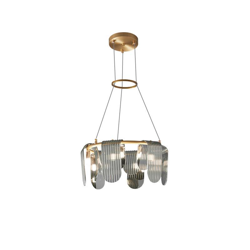 Leo Modern Glass Chandelier-Neutral Decor