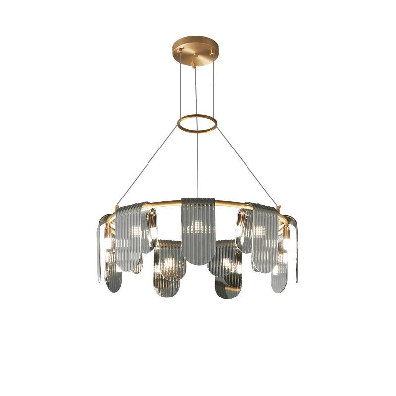 Leo Modern Glass Chandelier-Neutral Decor