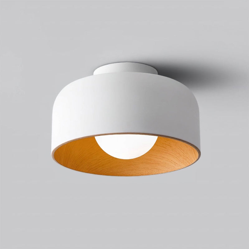 A pair of Folkio Ceiling Lights installed in a long corridor.