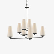 Lustra Chandelier Vertical Copper Linen-Neutral Decor