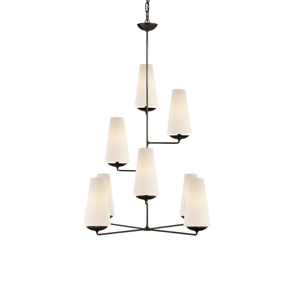 Lustra Chandelier Vertical Copper Linen-Neutral Decor