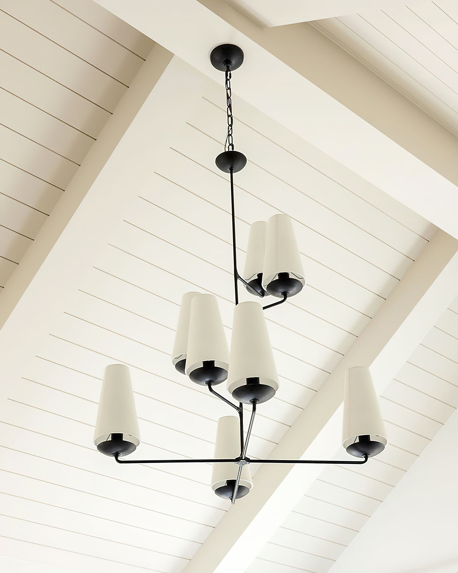 Lustra Chandelier Vertical Copper Linen-Neutral Decor