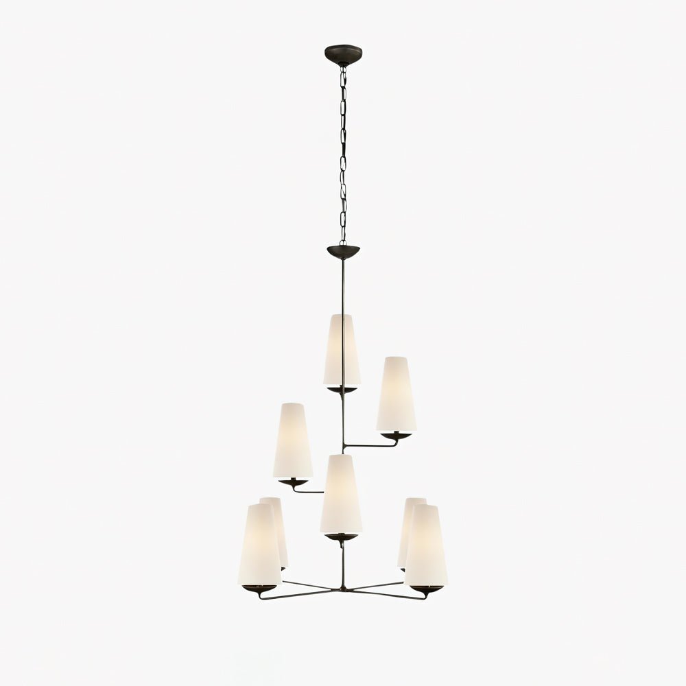 Lustra Chandelier Vertical Copper Linen-Neutral Decor