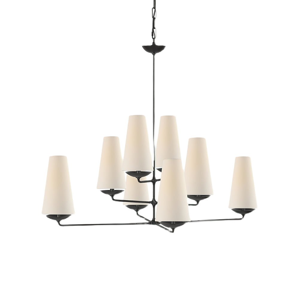 Lustra Chandelier Vertical Copper Linen-Neutral Decor