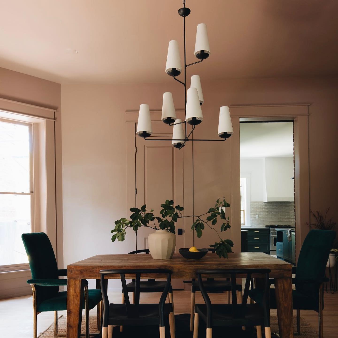 Lustra Chandelier Vertical Copper Linen-Neutral Decor