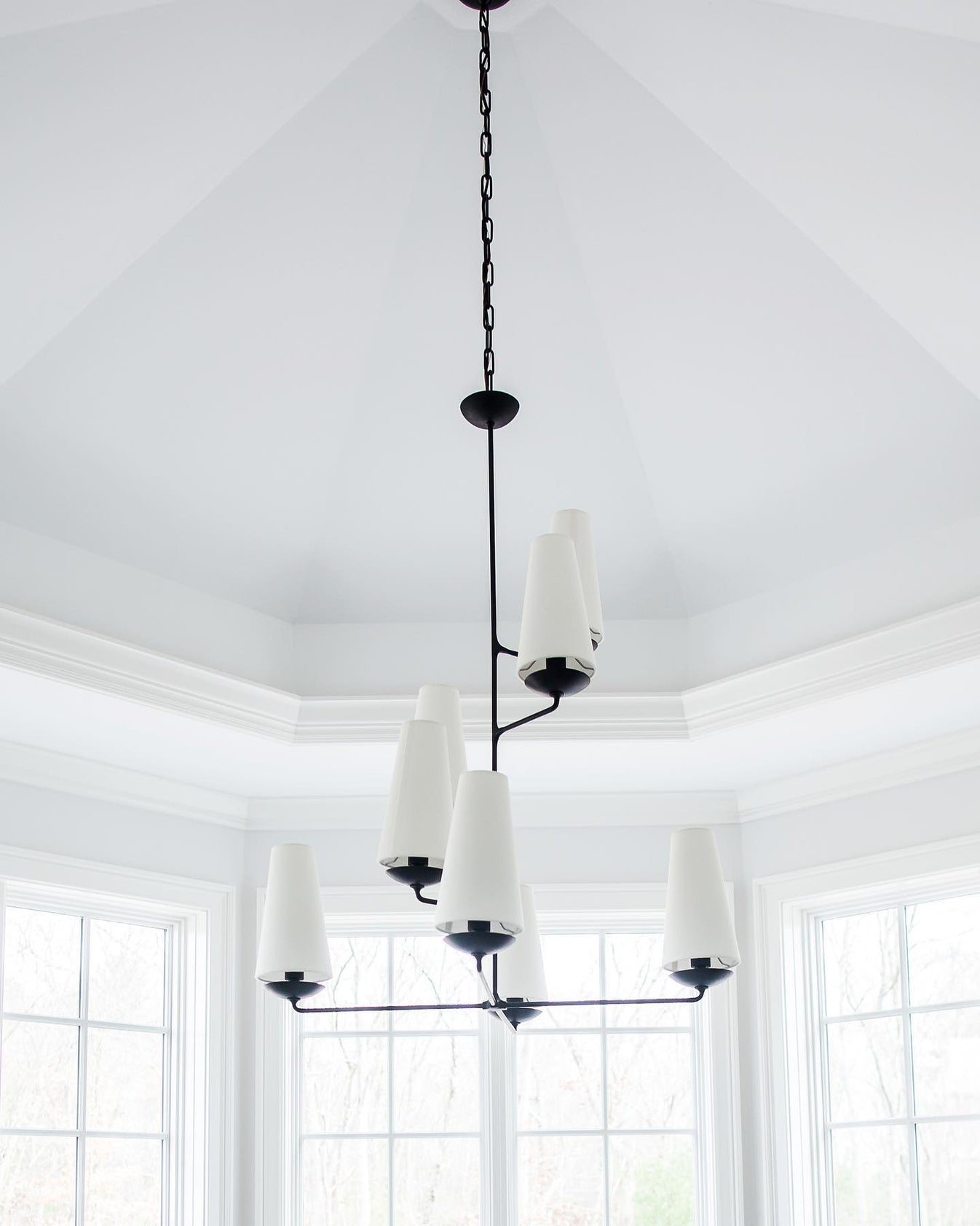 Lustra Chandelier Vertical Copper Linen-Neutral Decor