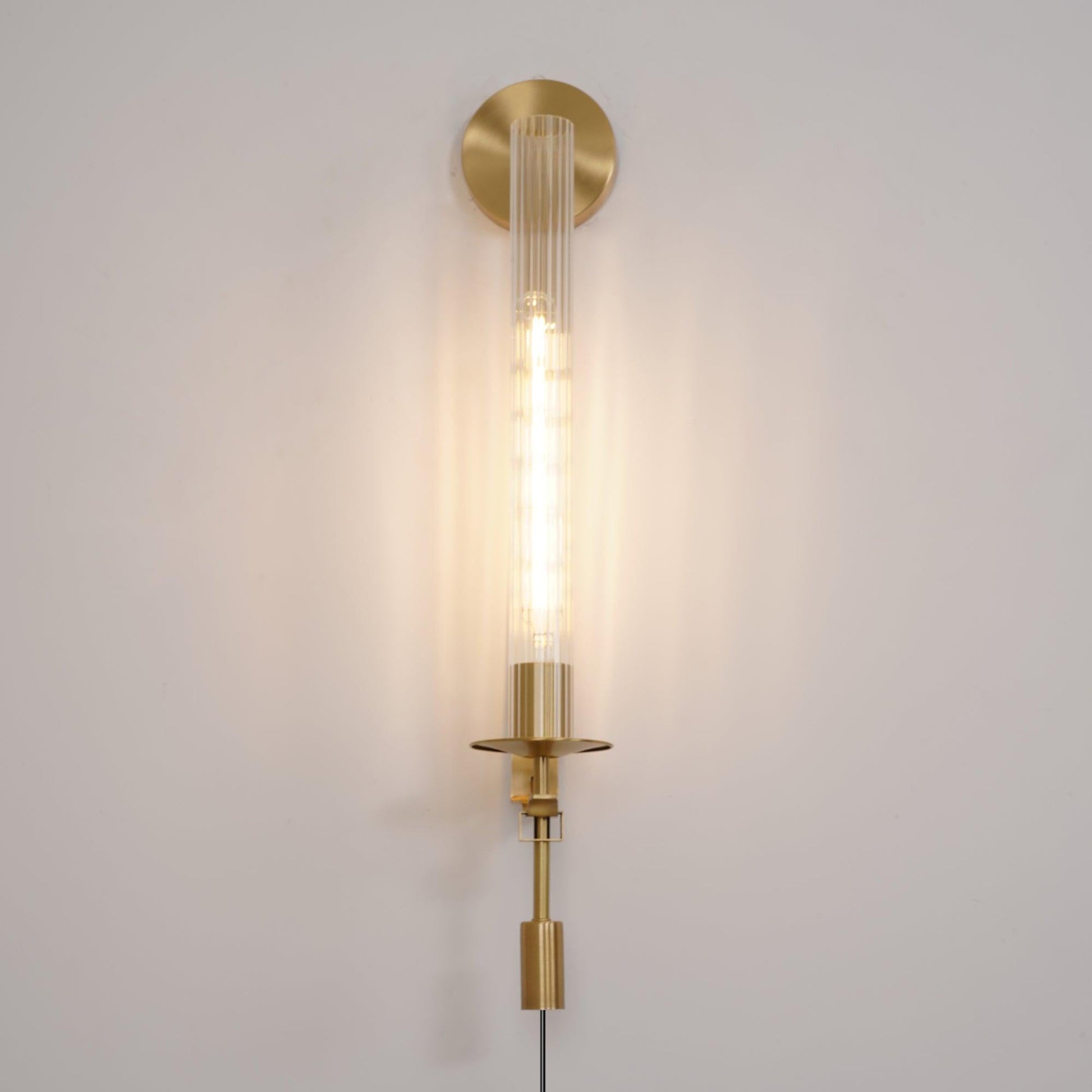Ceshaisra French Classicism Plug-in Brass Glass Wall Lamp-Neutral Decor