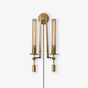 Ceshaisra French Classicism Plug-in Brass Glass Wall Lamp-Neutral Decor