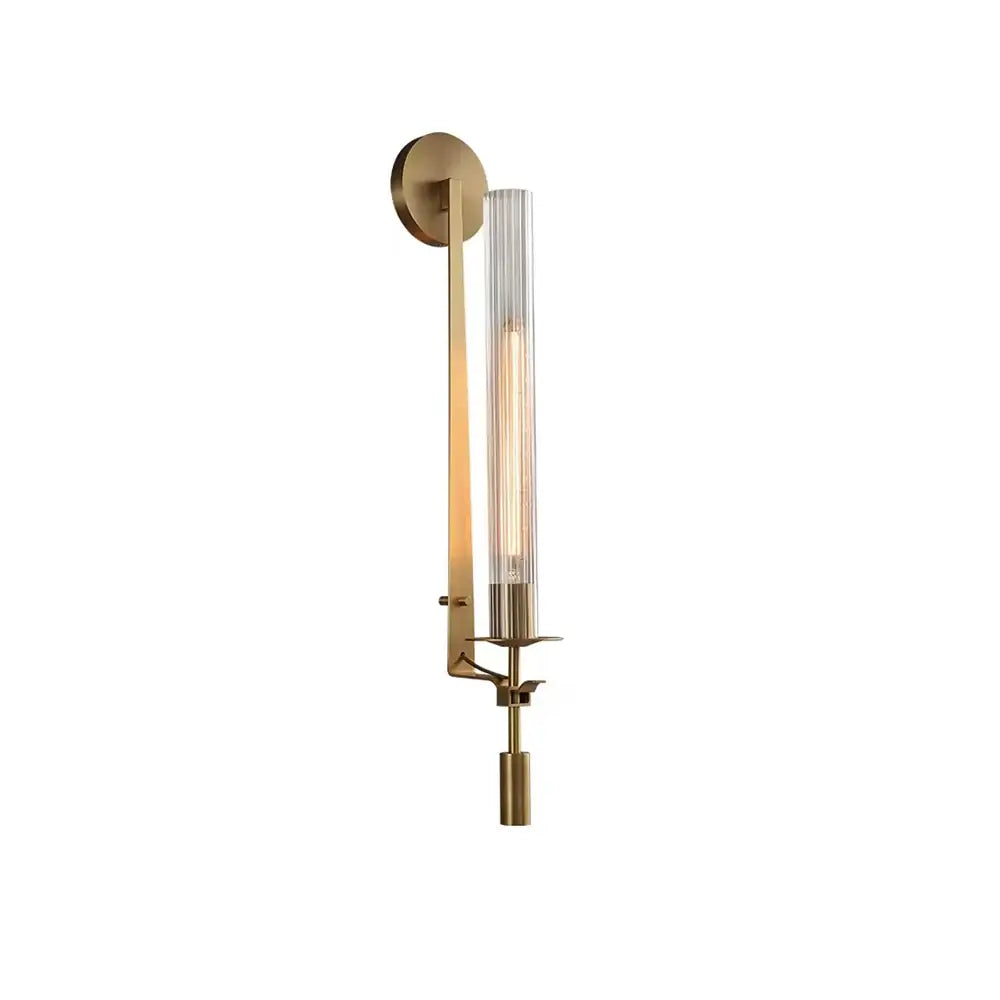 Ceshaisra French Classicism Plug-in Brass Glass Wall Lamp-Neutral Decor