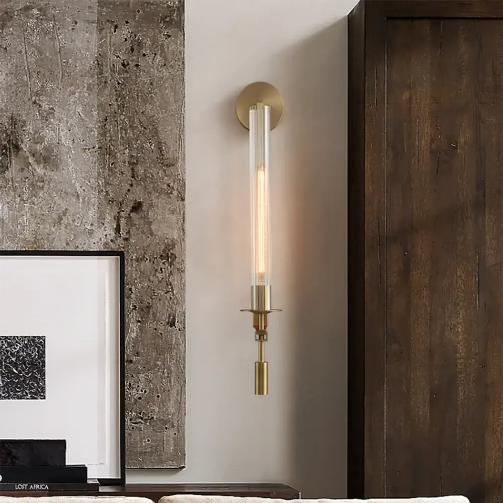 Ceshaisra French Classicism Plug-in Brass Glass Wall Lamp-Neutral Decor