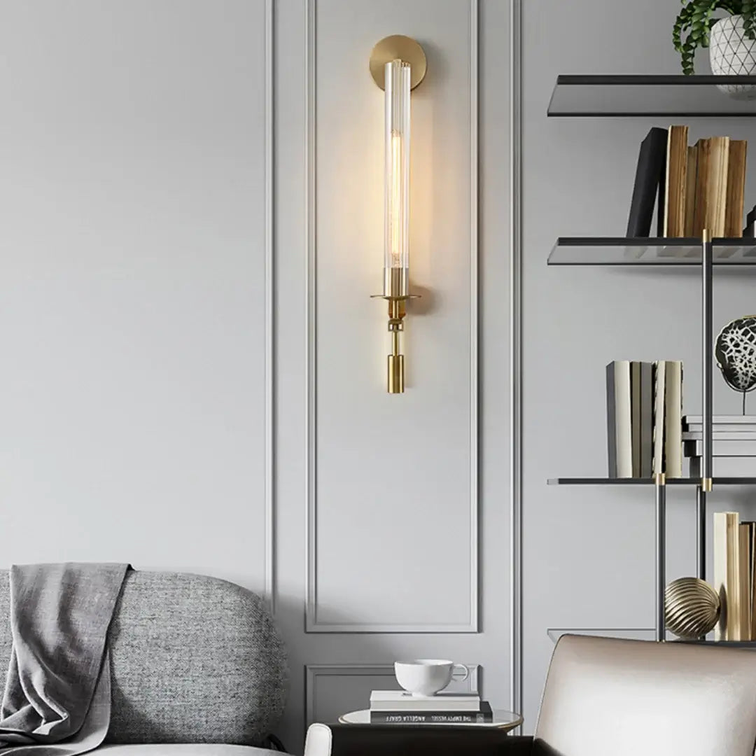 Ceshaisra French Classicism Plug-in Brass Glass Wall Lamp-Neutral Decor