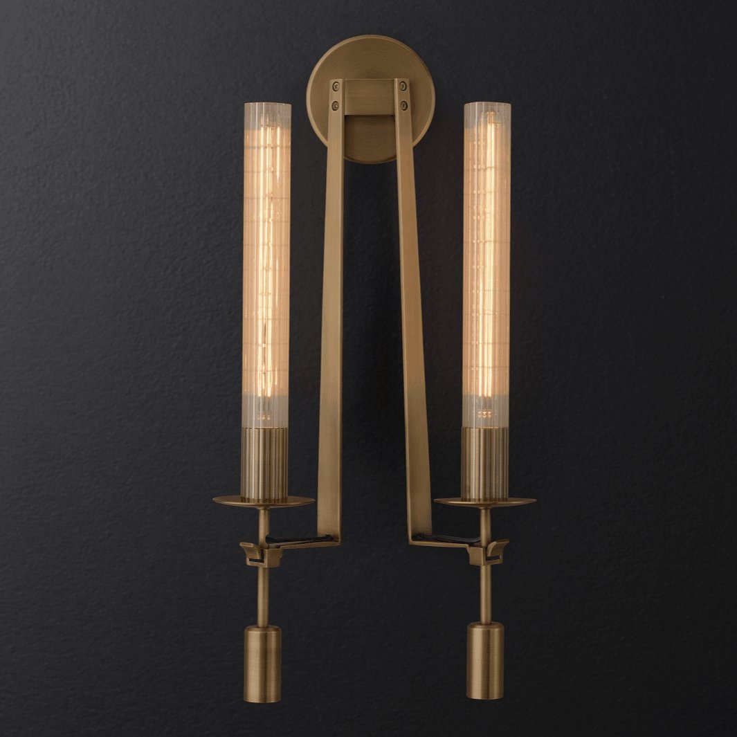 Ceshaisra French Classicism Plug-in Brass Glass Wall Lamp-Neutral Decor