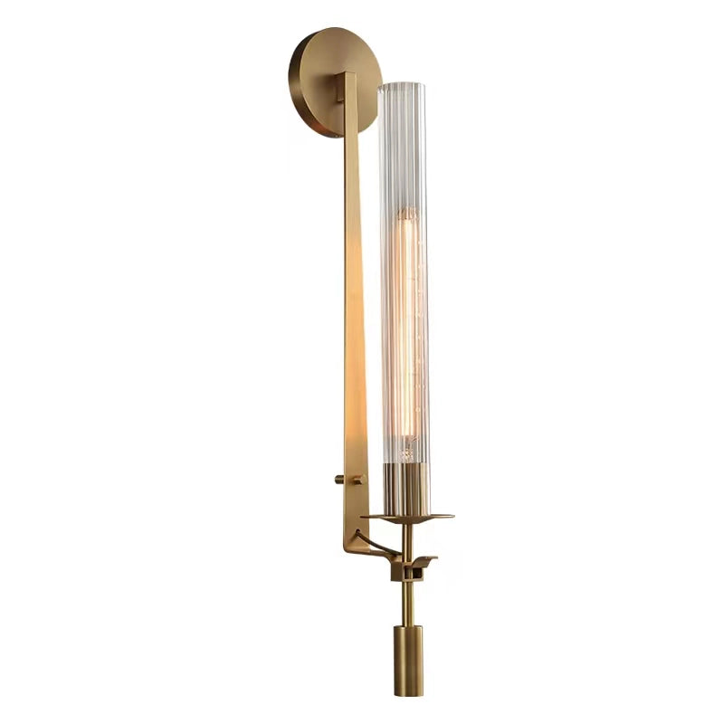 Ceshaisra French Classicism Plug-in Brass Glass Wall Lamp-Neutral Decor