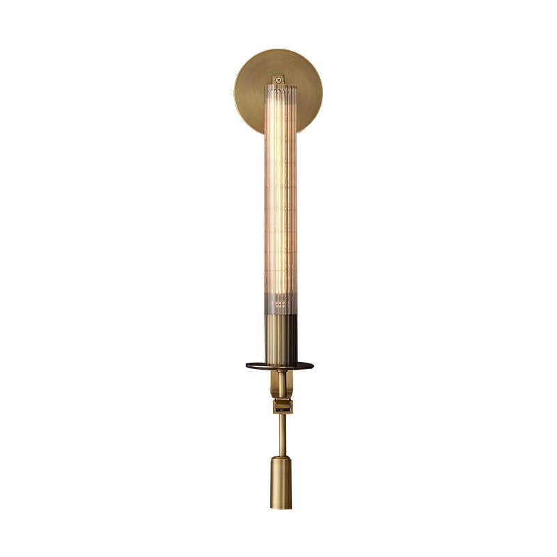 Ceshaisra French Classicism Plug-in Brass Glass Wall Lamp-Neutral Decor