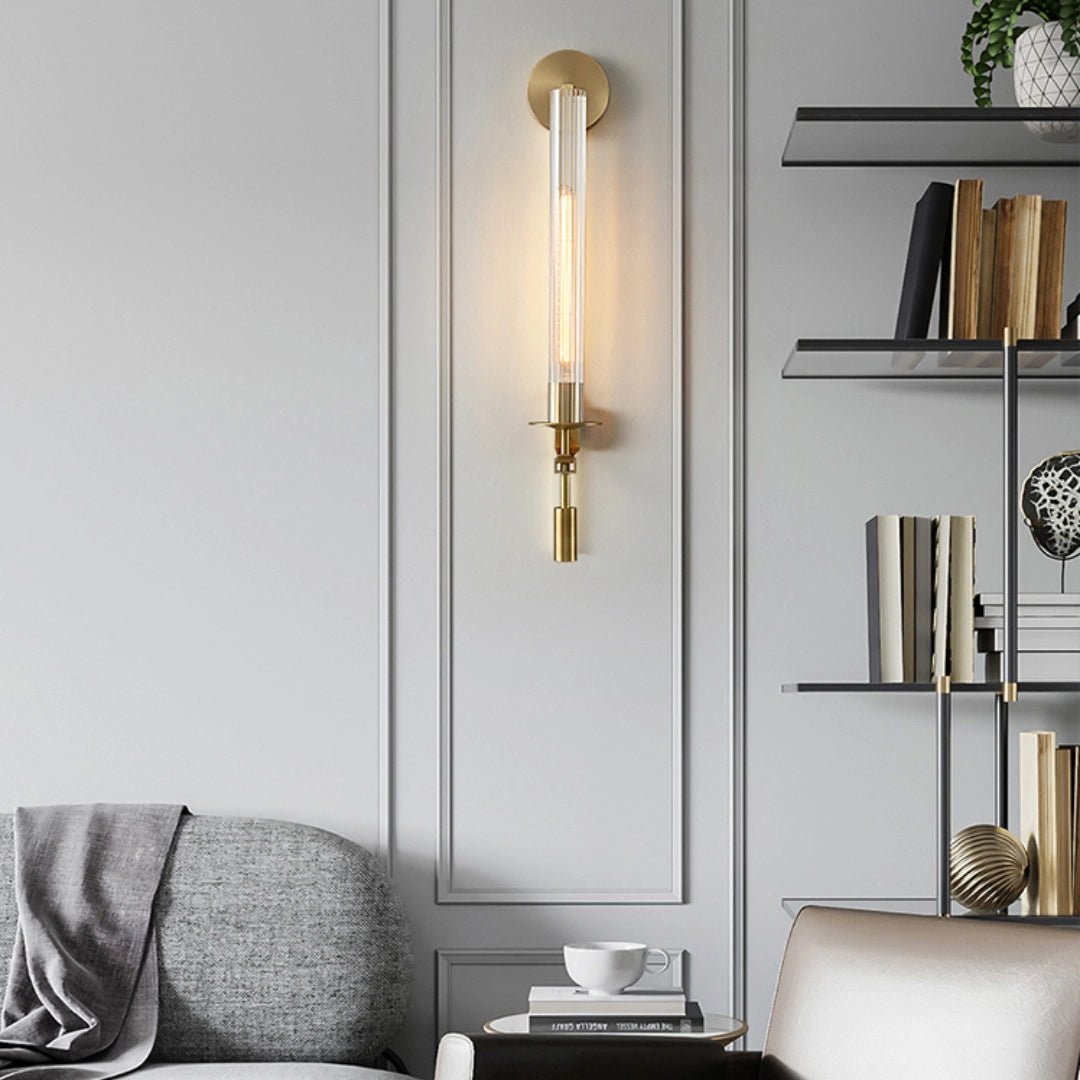 Ceshaisra French Classicism Plug-in Brass Glass Wall Lamp-Neutral Decor