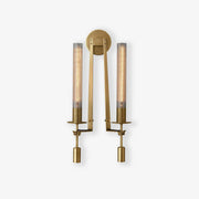 Lustra Wall Lamp Brass Minimalist Ribbed Glass-Neutral Decor