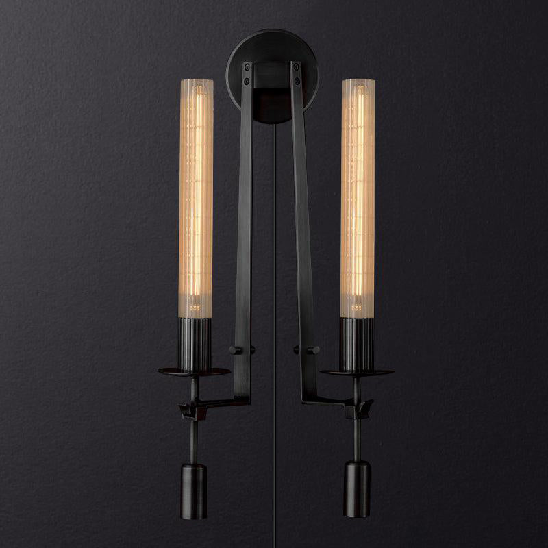 Ceshaisra French Classicism Plug-in Brass Glass Wall Lamp-Neutral Decor