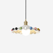 Solvira Pendant Lamp Wavy Ceramic Shade-Neutral Decor