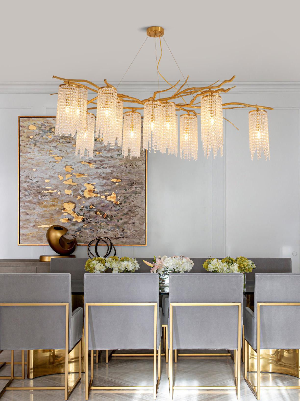 Avvariel Organic Brass Chandelier-Neutral Decor