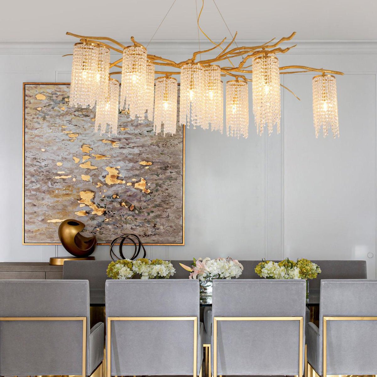 Avvariel Organic Brass Chandelier-Neutral Decor