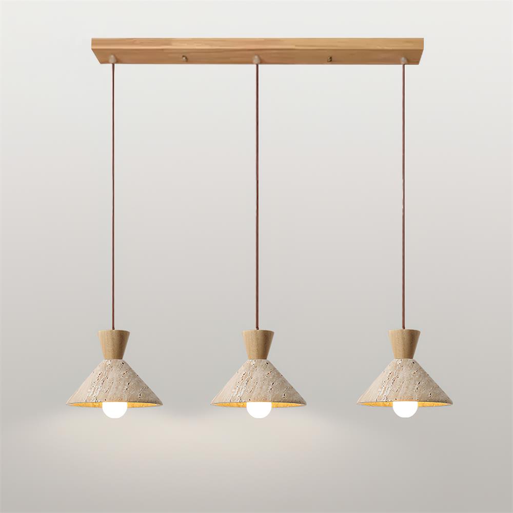 Ritta   Travertine Pendant Lamp Hat Shape