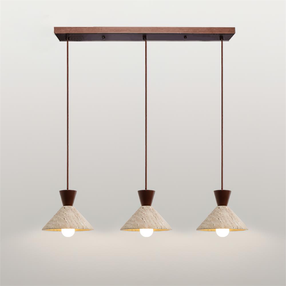 Ritta   Travertine Pendant Lamp Hat Shape