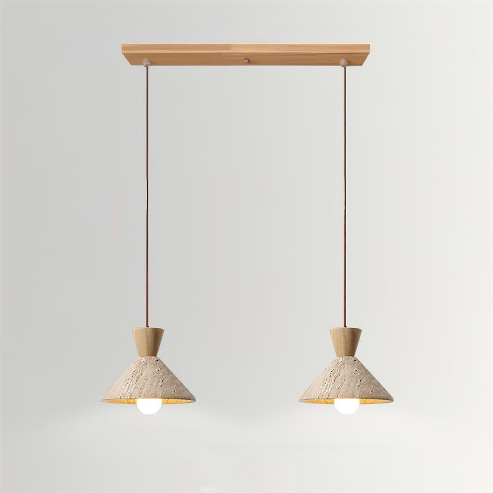 Ritta   Travertine Pendant Lamp Hat Shape
